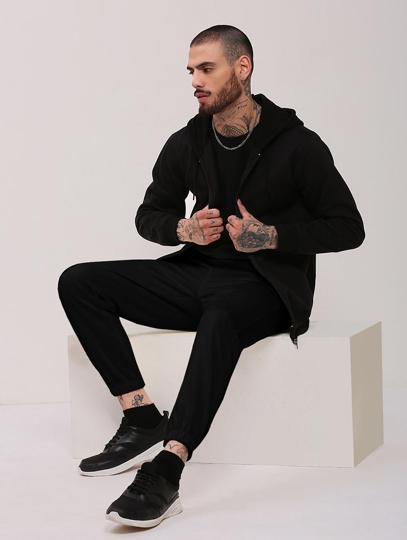 men solid mid rise regular fit jogger - 22037866 - Standard Image - 1