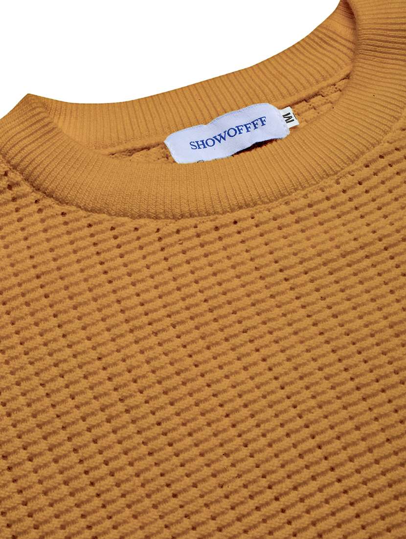 men mustard solid long sleeve pullover - 22037872 -  Standard Image - 4