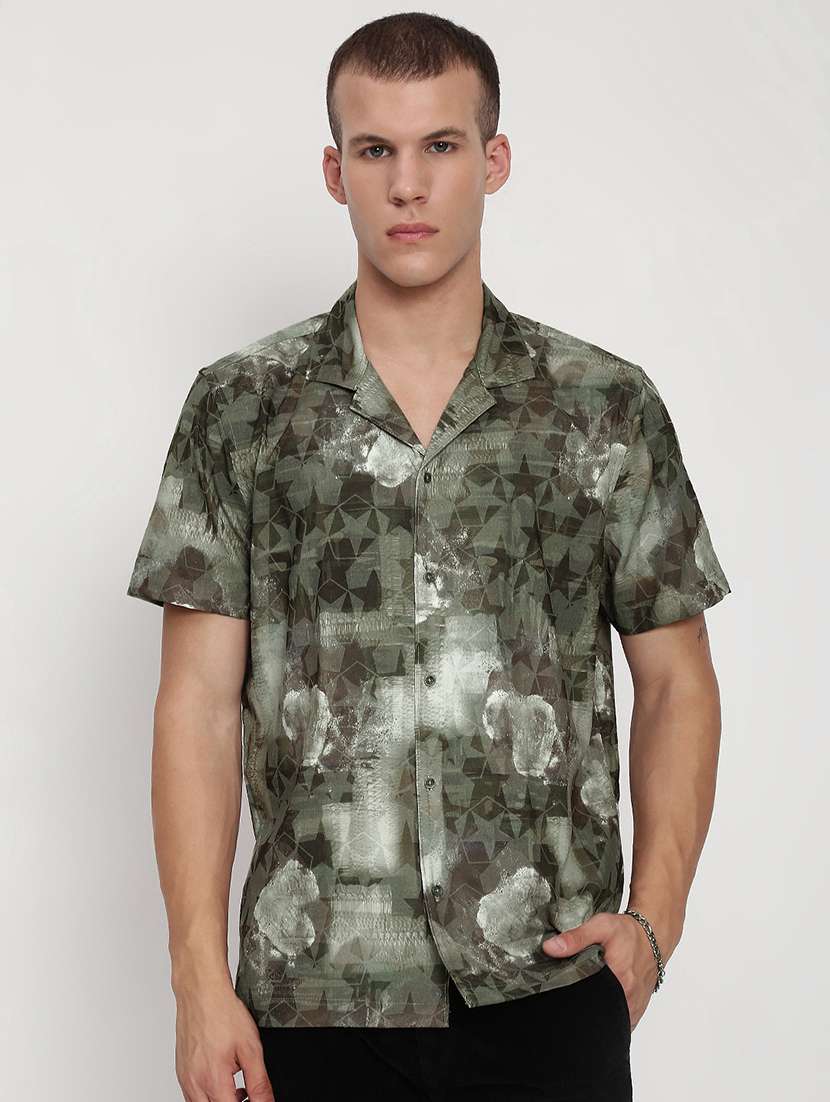 men printed short sleeve regular fit shirt - 22037883 -  Standard Image - 1