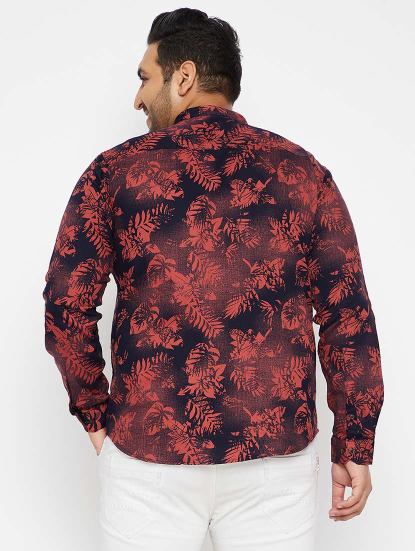 men plus size printed mandarin neck long sleeves shirt - 22037886 -  Standard Image - 4