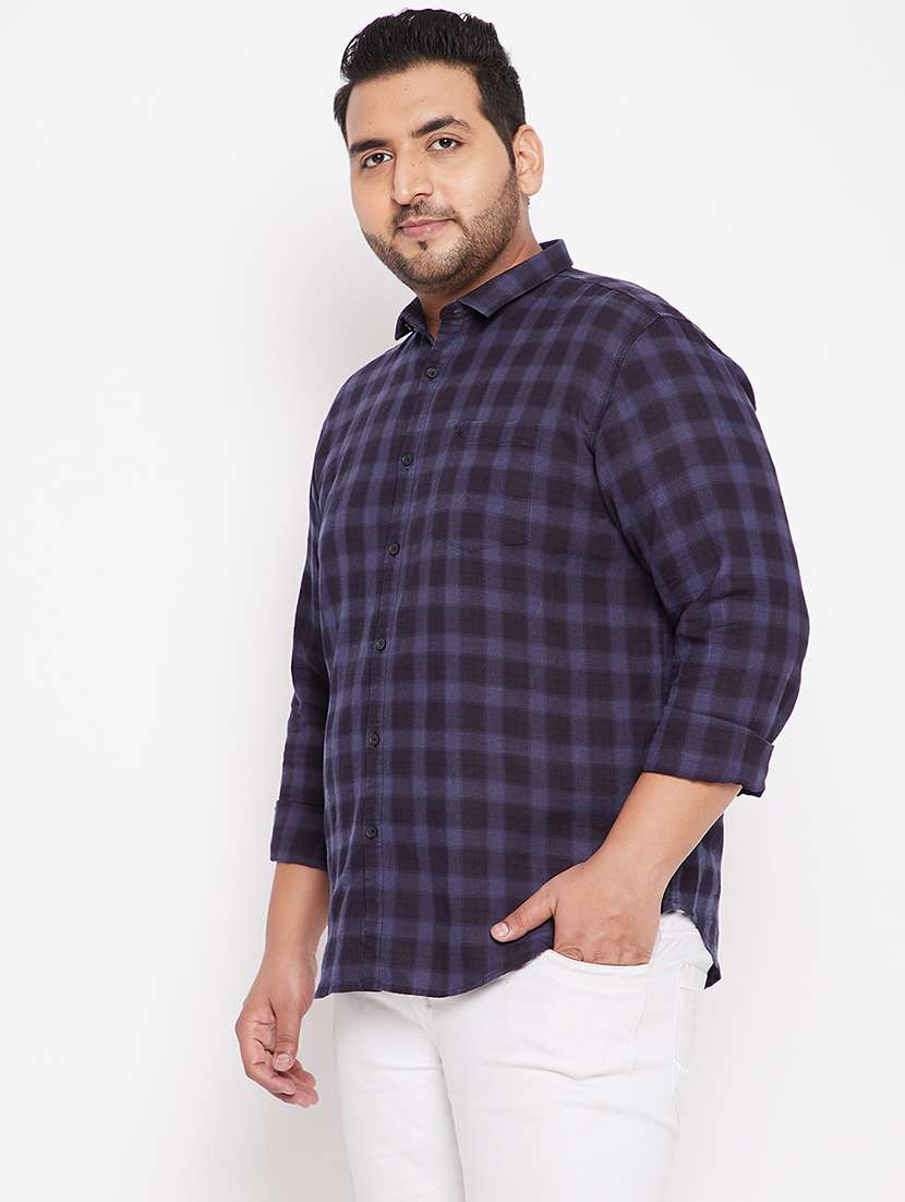 men checkered collared long sleeve regular fit shirt - 22037887 -  Standard Image - 1
