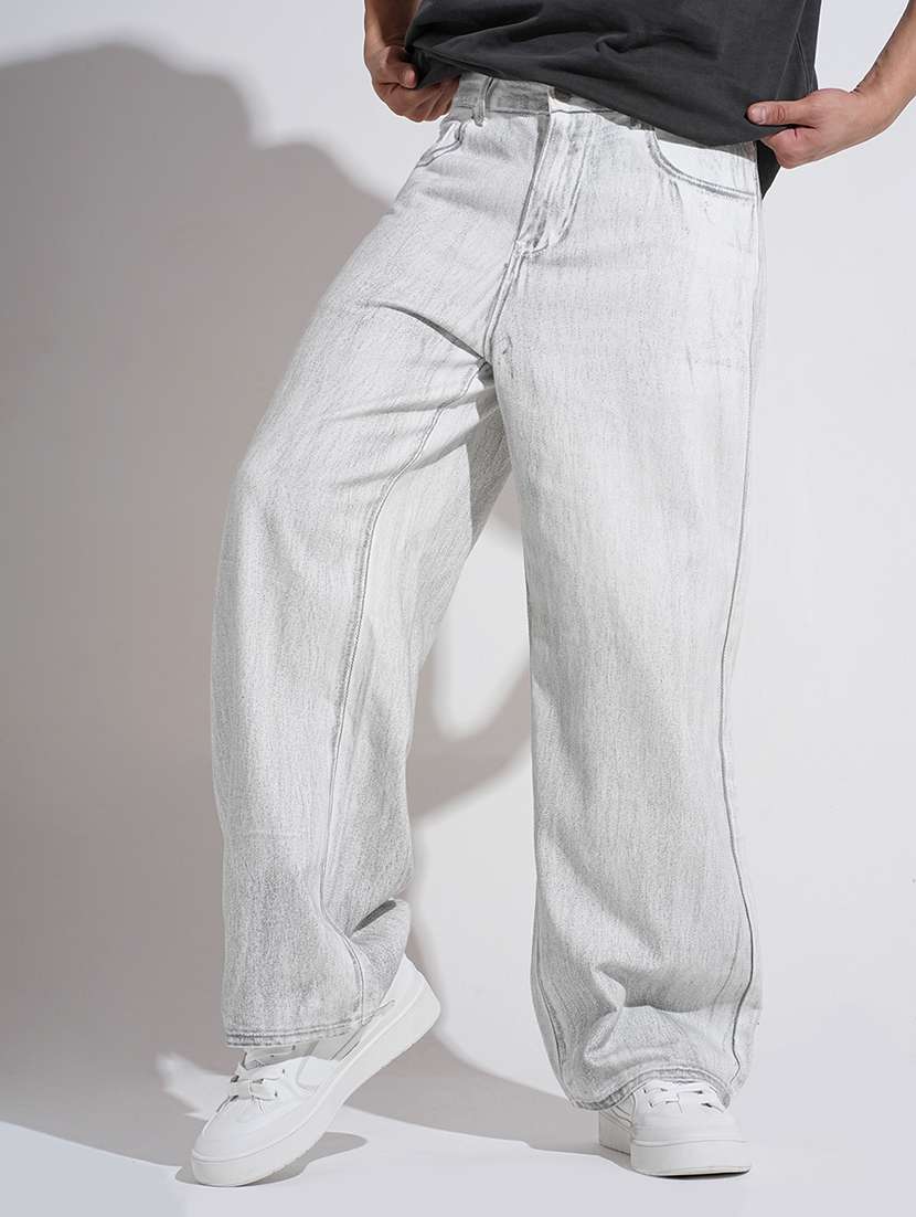 men solid mid rise baggy fit jean - 22037902 - Zoom Image - 0