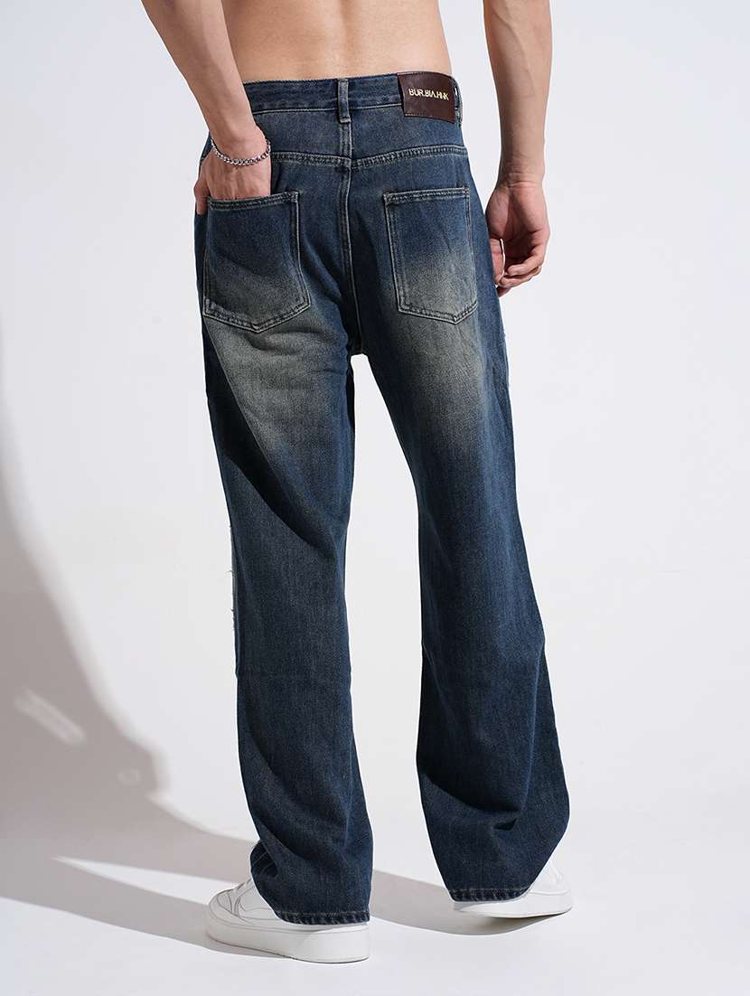 men solid mid rise baggy fit jean - 22037903 - Standard Image - 4