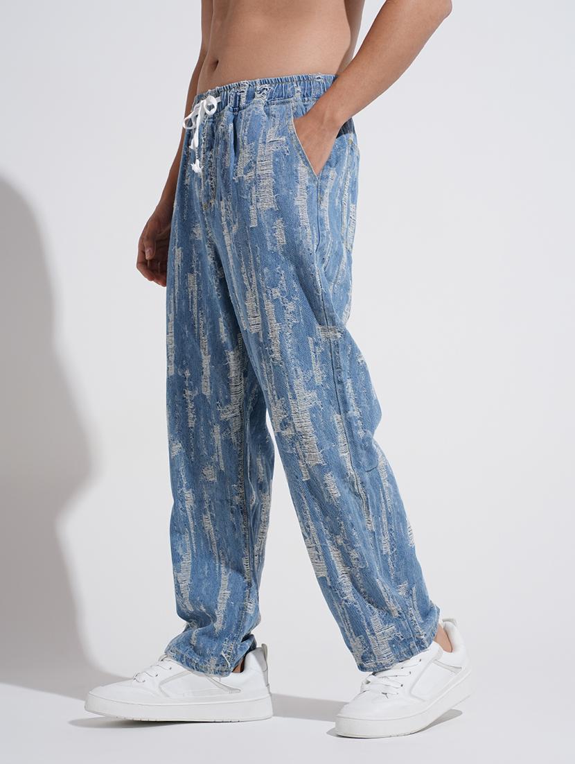 men distressed mid rise baggy fit jean - 22037910 - Standard Image - 1