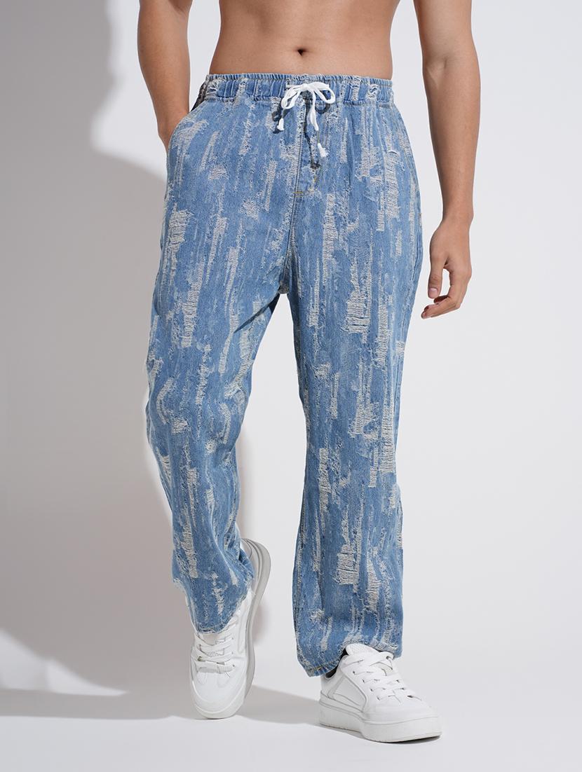 men distressed mid rise baggy fit jean - 22037910 - Standard Image - 4