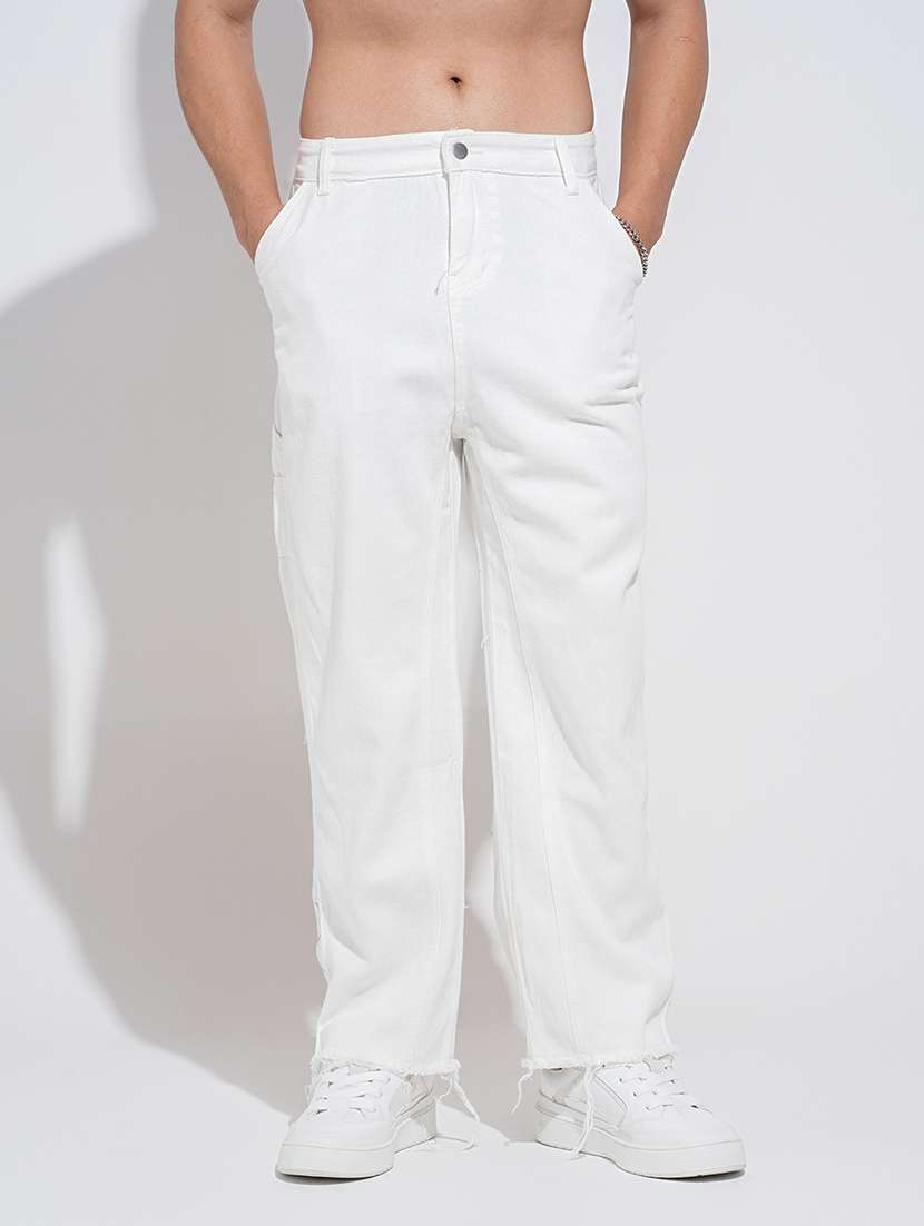 men solid mid rise relaxed fit parachute pants - 22037912 -  Standard Image - 1