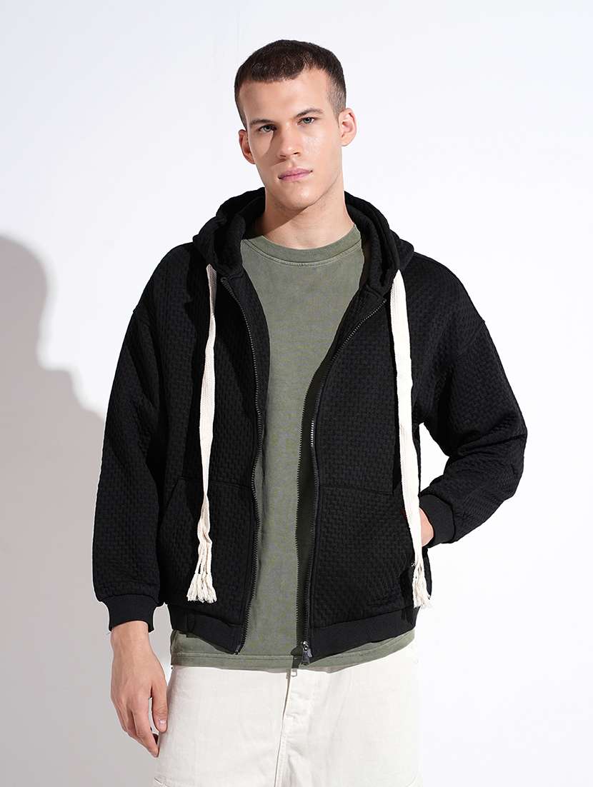 men solid long sleeve hooded sweatshirt - 22037915 -  Standard Image - 1