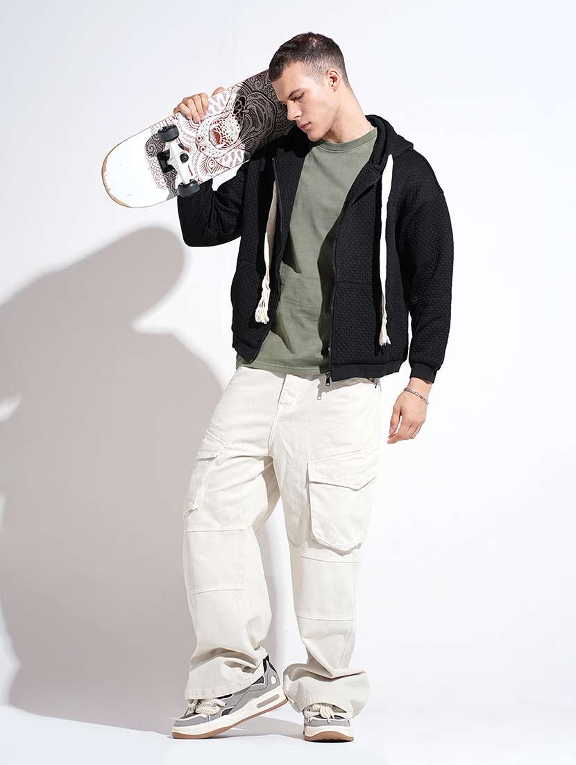 men solid long sleeve hooded sweatshirt - 22037915 -  Standard Image - 4