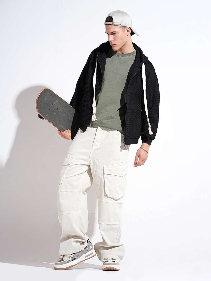 men solid long sleeve hooded sweatshirt - 22037915 -  Standard Image - 6