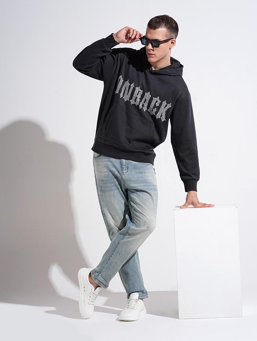 men printed long sleeve hooded sweatshirt - 22037919 - Standard Image - 1