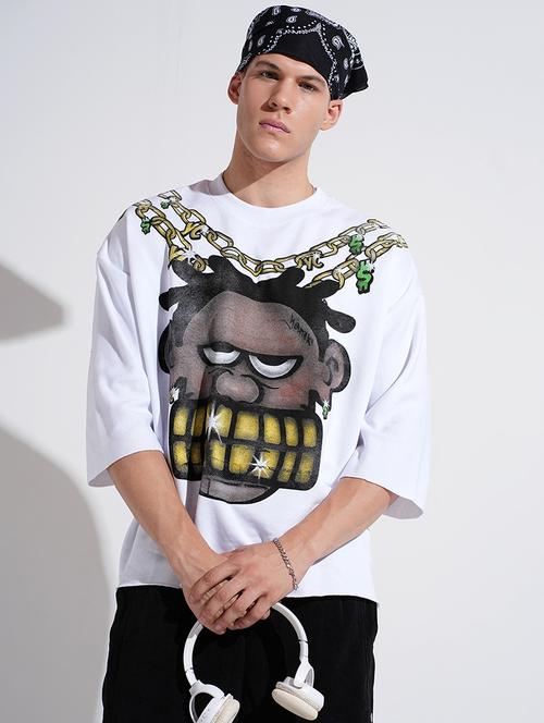 men printed short sleeve oversized t-shirt - 22037922 - Standard Image - 0