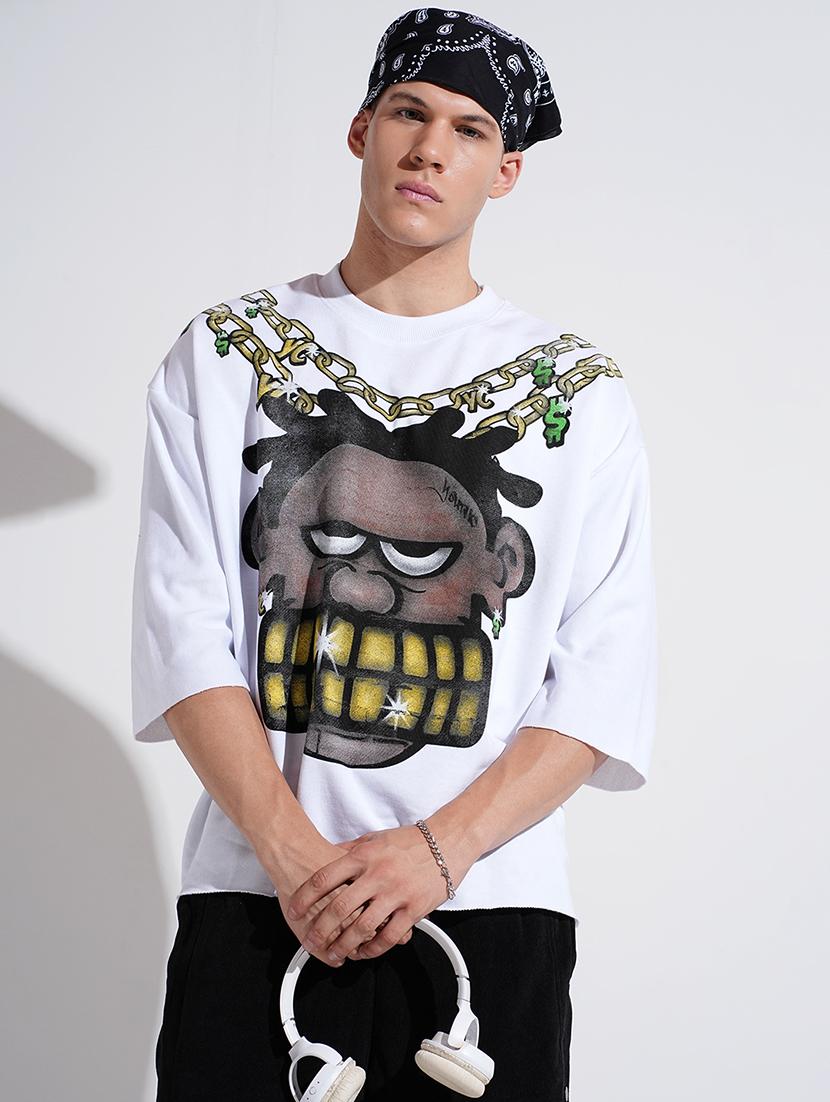 men printed short sleeve oversized t-shirt - 22037922 - Zoom Image - 0