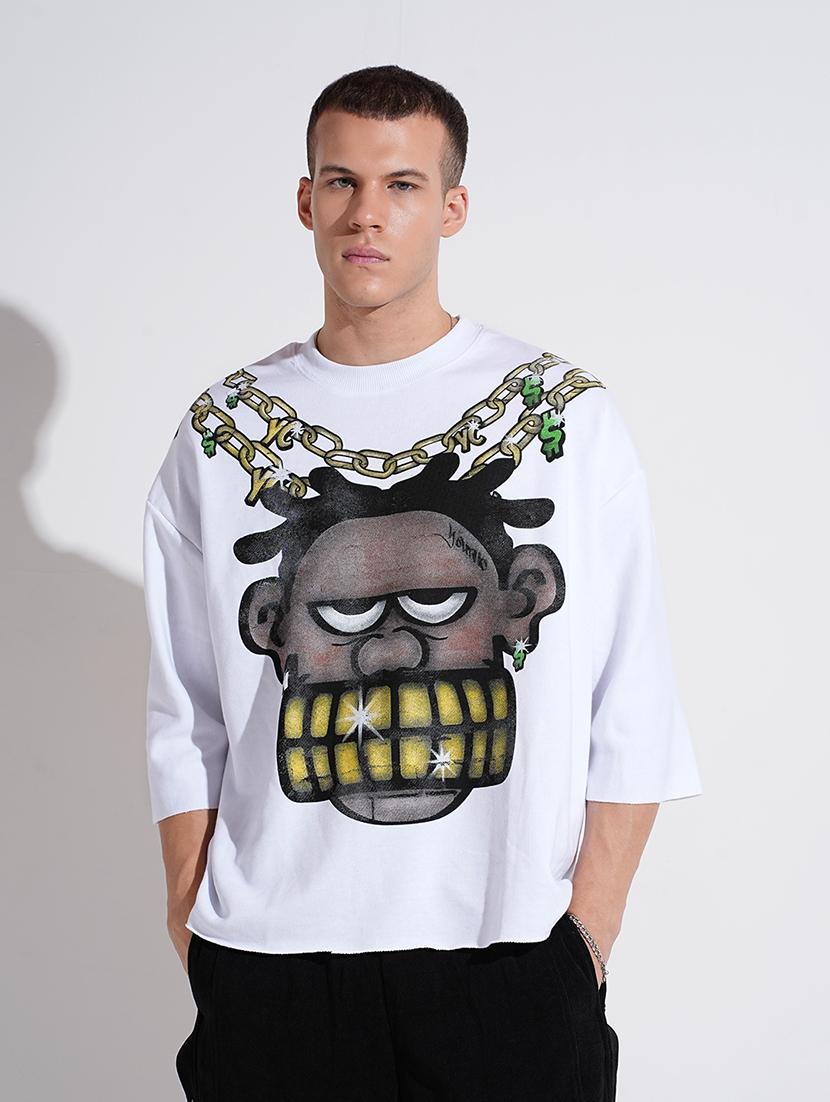 men printed short sleeve oversized t-shirt - 22037922 - Standard Image - 1