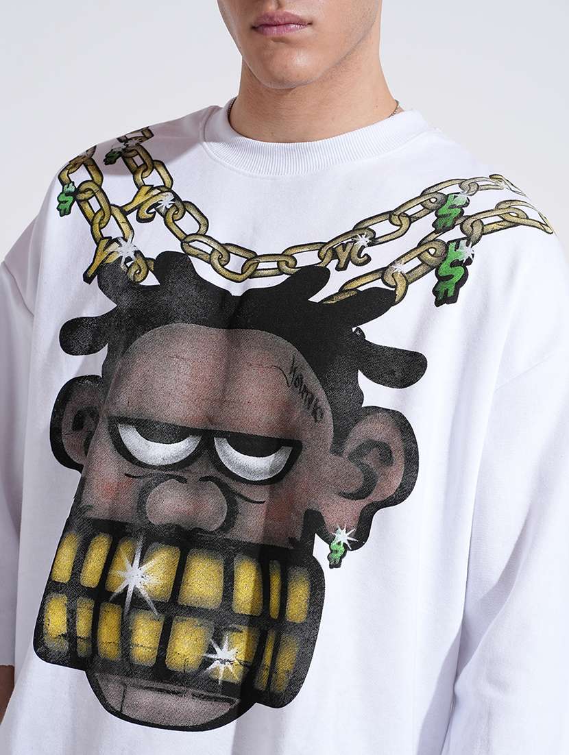 men printed short sleeve oversized t-shirt - 22037922 - Standard Image - 4