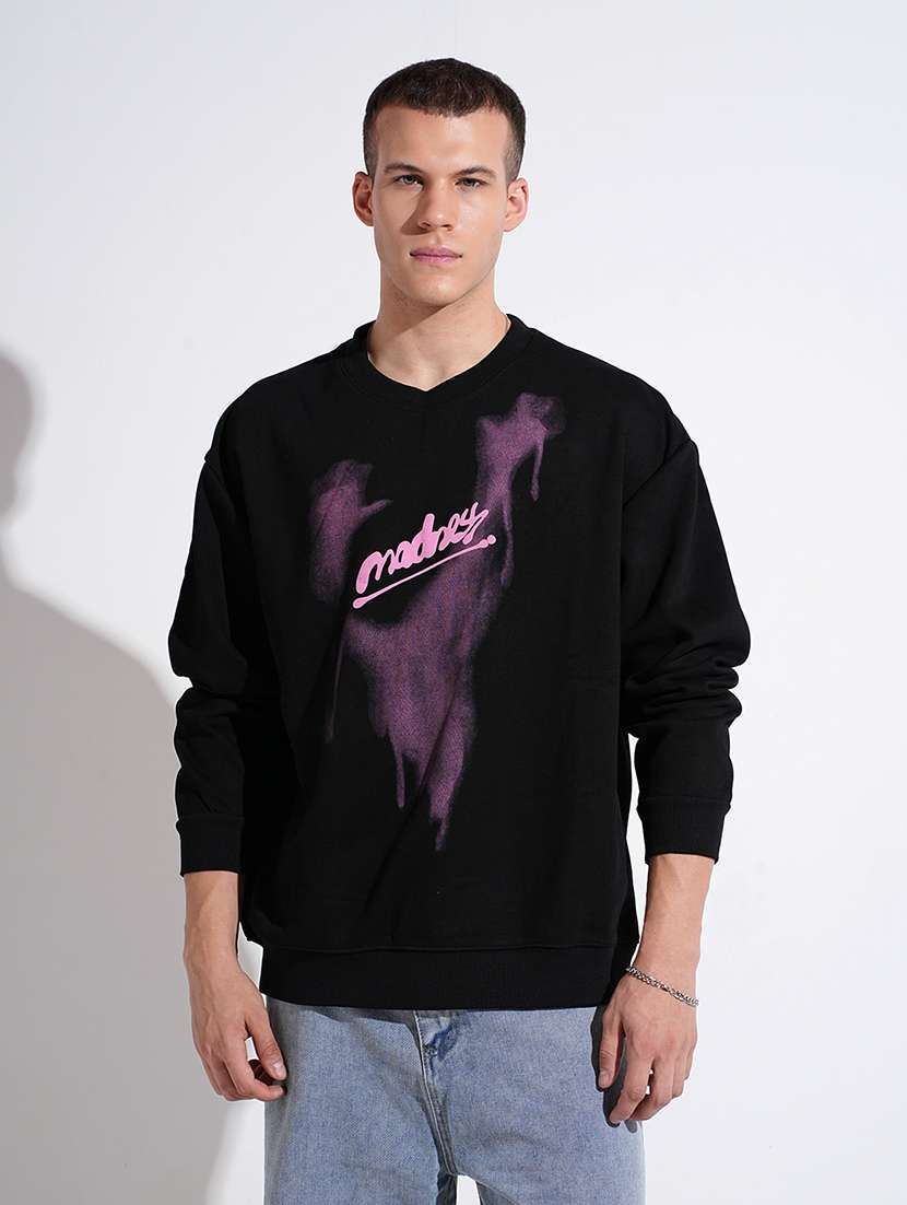 men printed long sleeve round neck sweatshirt - 22037923 -  Standard Image - 1