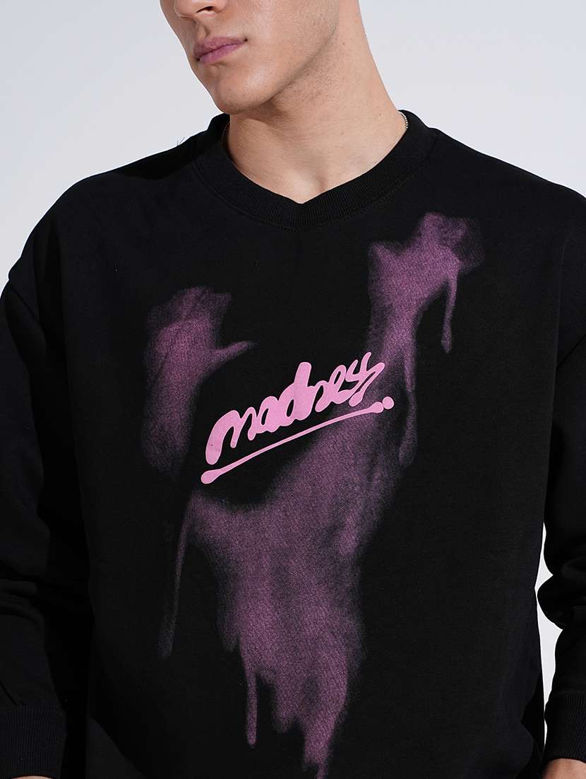 men printed long sleeve round neck sweatshirt - 22037923 -  Standard Image - 4