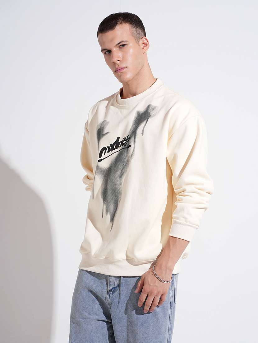 men printed long sleeve round neck sweatshirt - 22037925 -  Standard Image - 1