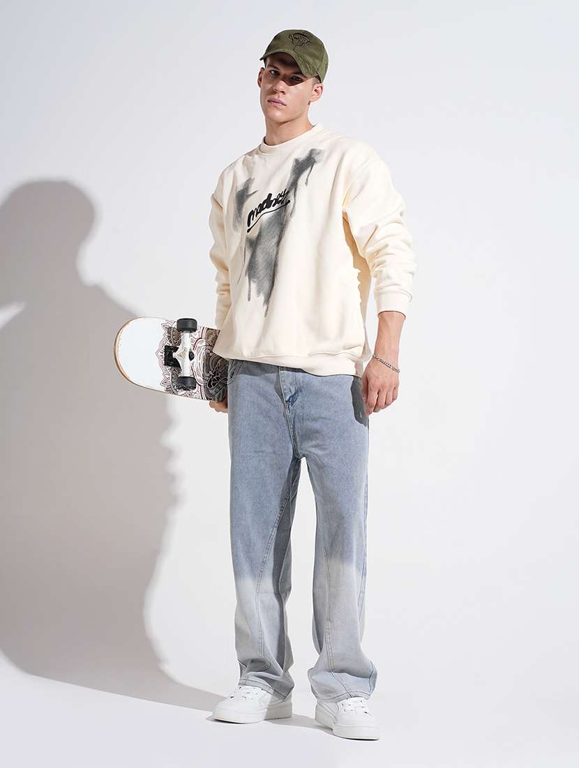 men printed long sleeve round neck sweatshirt - 22037925 -  Standard Image - 4