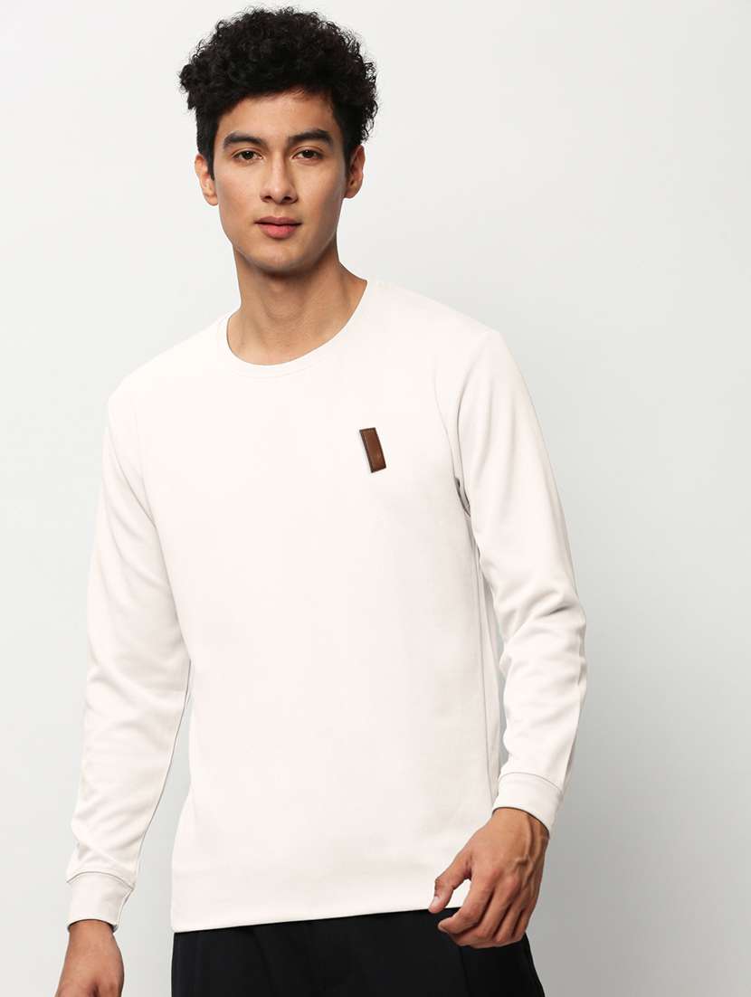 men solid long sleeve round neck sweatshirt - 22037932 -  Standard Image - 1
