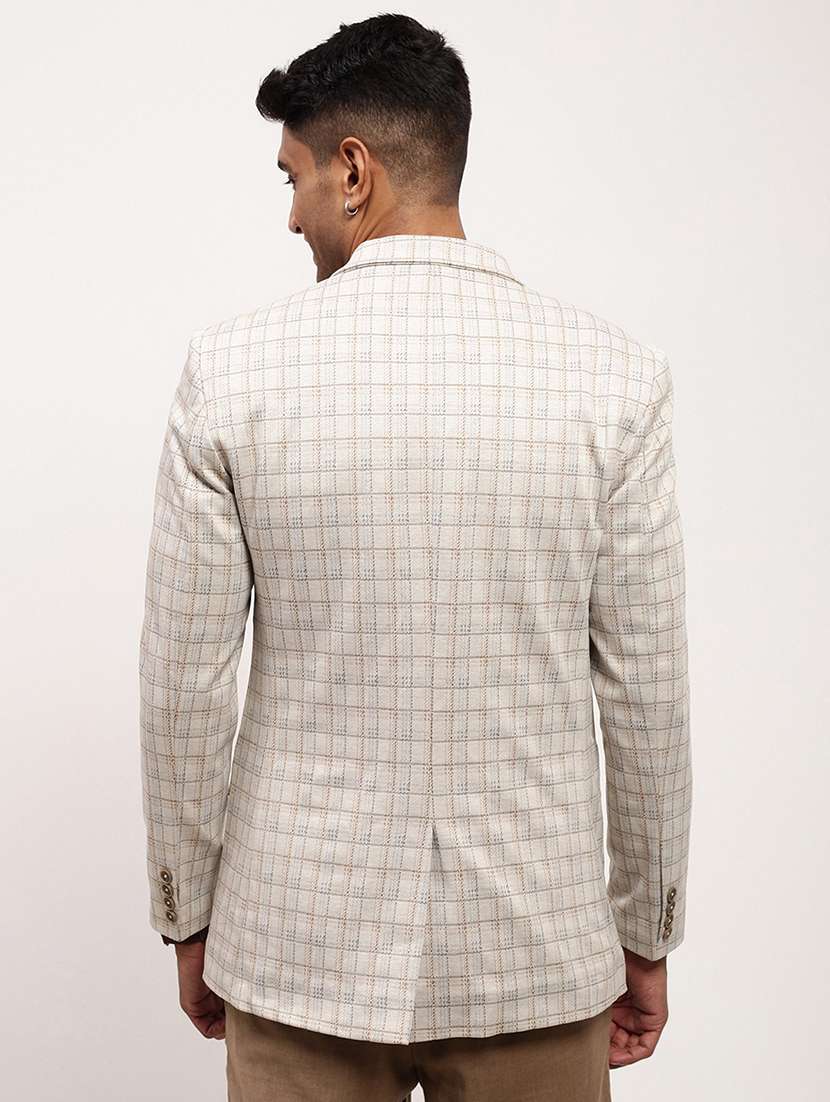 men checkered long sleeve single breasted blazer - 22037943 -  Standard Image - 4