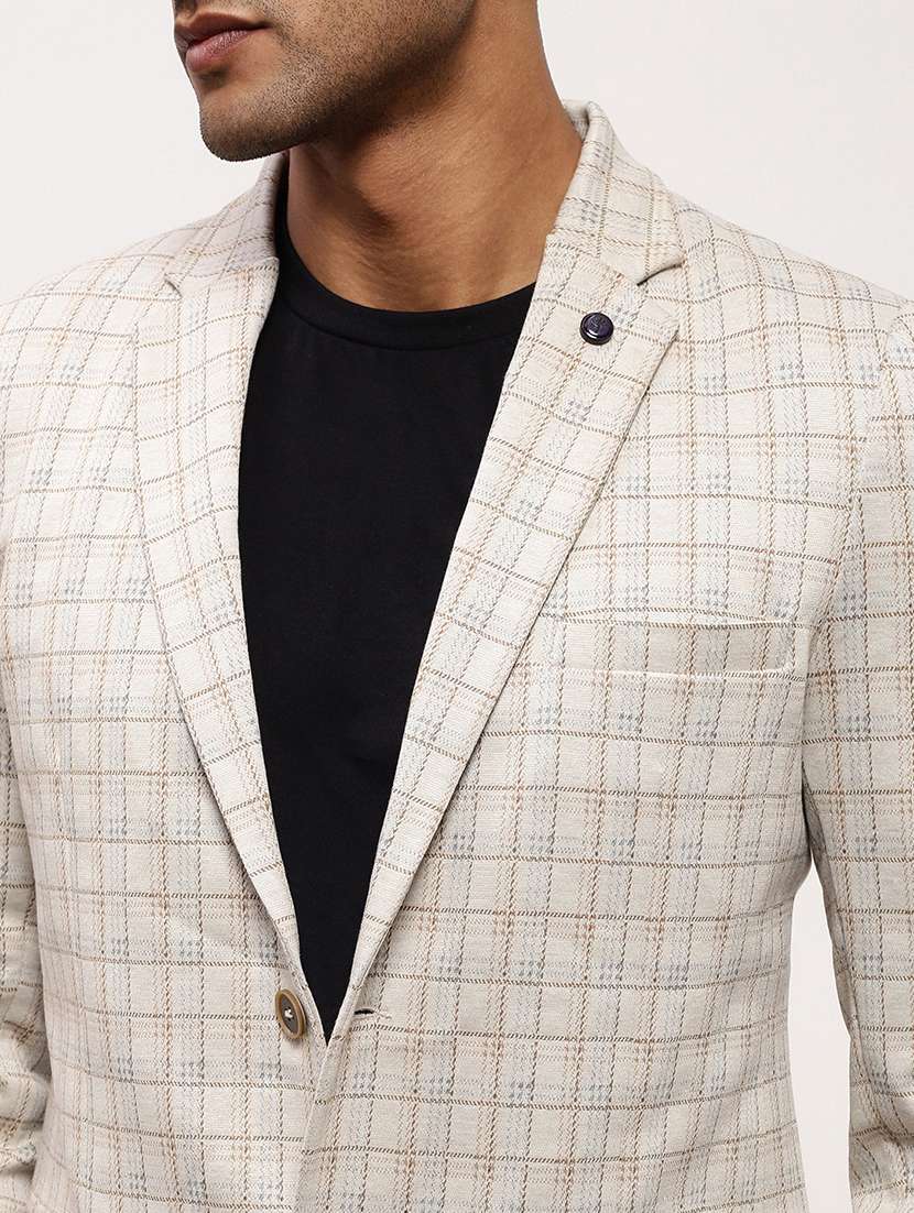 men checkered long sleeve single breasted blazer - 22037943 -  Standard Image - 6