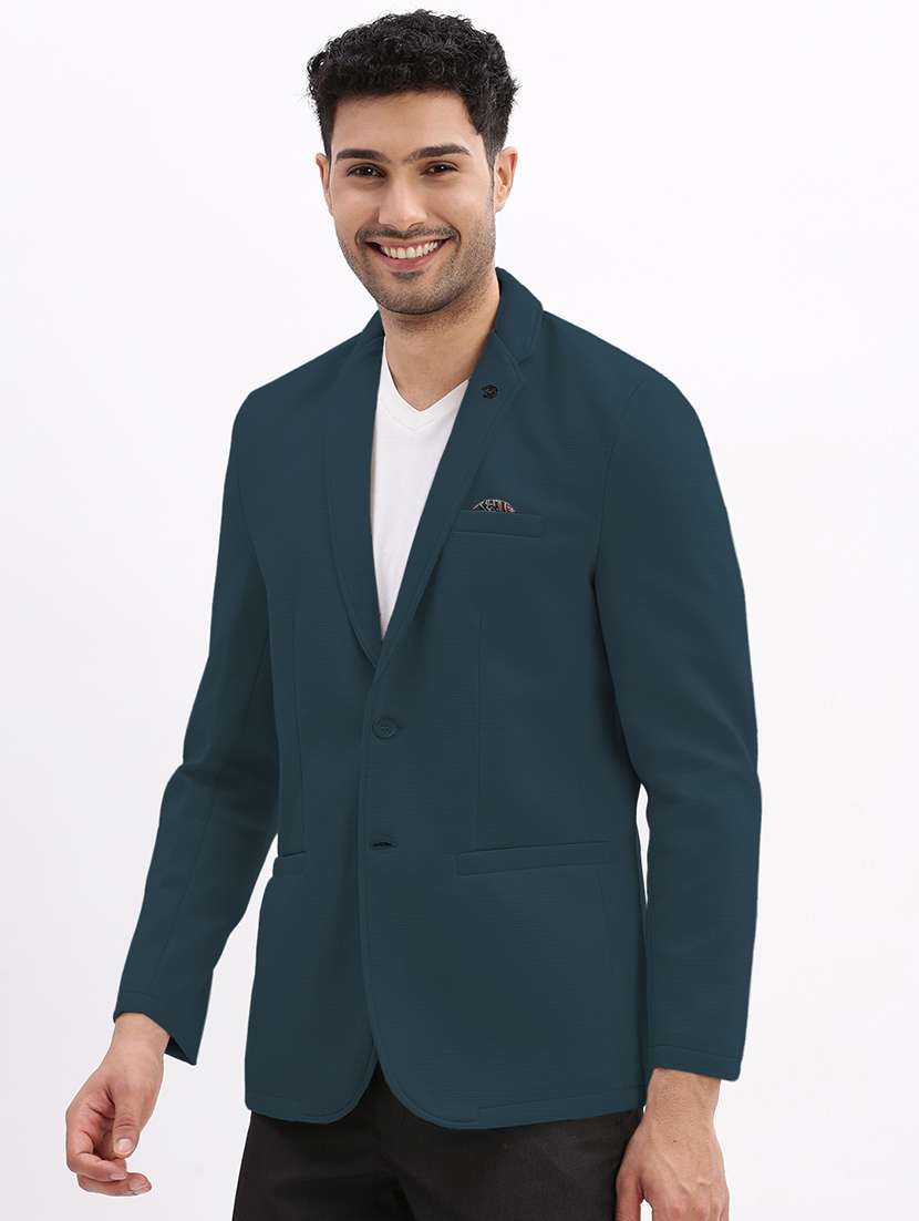 men solid long sleeve single breasted blazer - 22037945 -  Standard Image - 1