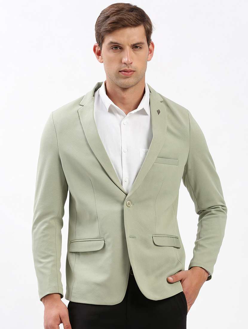 men solid long sleeve single breasted blazer - 22037947 -  Standard Image - 1