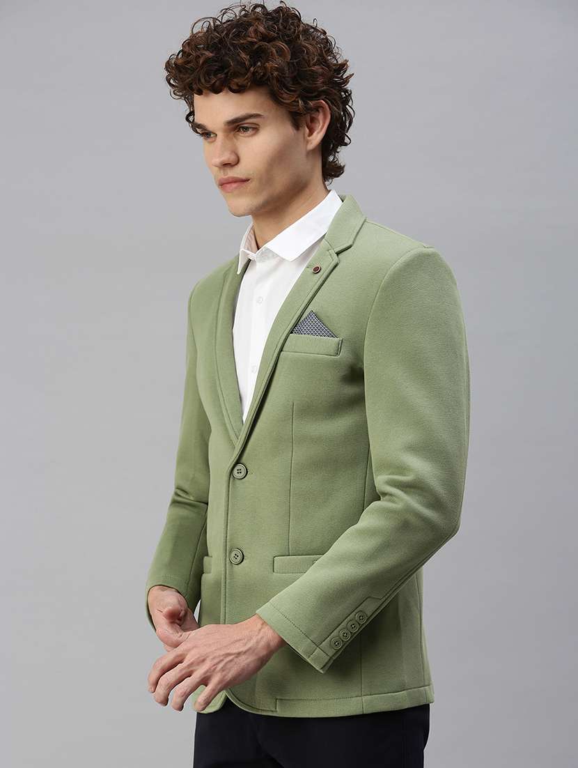 men solid long sleeve single breasted blazer - 22037961 -  Standard Image - 1