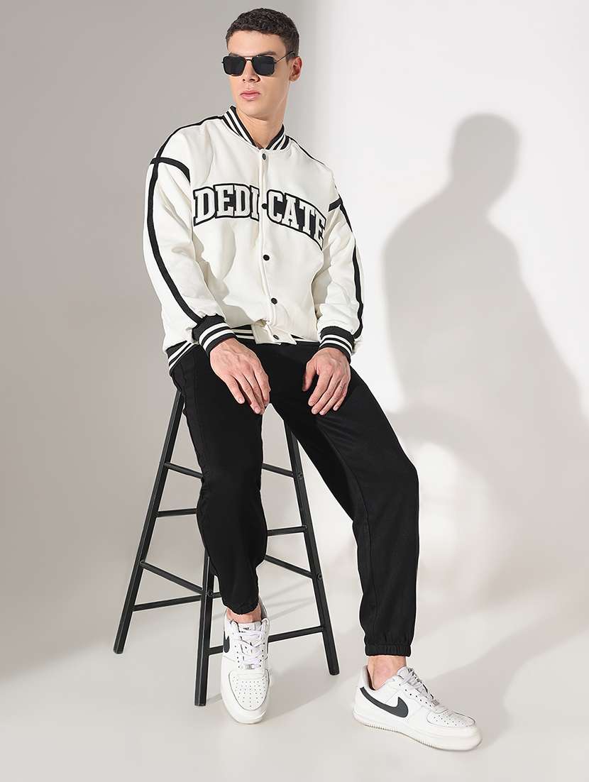 men typographic print long sleeve varsity jacket - 22037980 - Standard Image - 4
