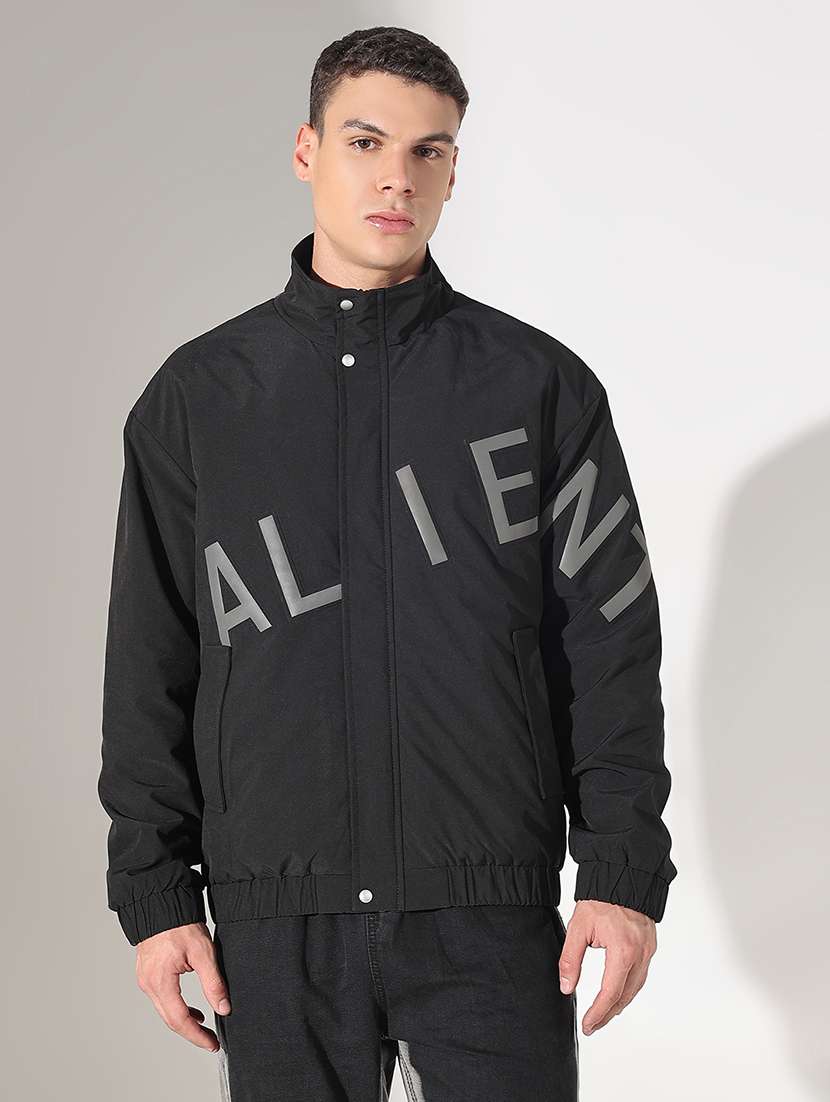 men printed stand collar long sleeve puffer jacket - 22037984 -  Standard Image - 1