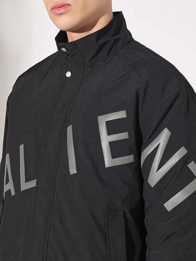 men printed stand collar long sleeve puffer jacket - 22037984 -  Standard Image - 4