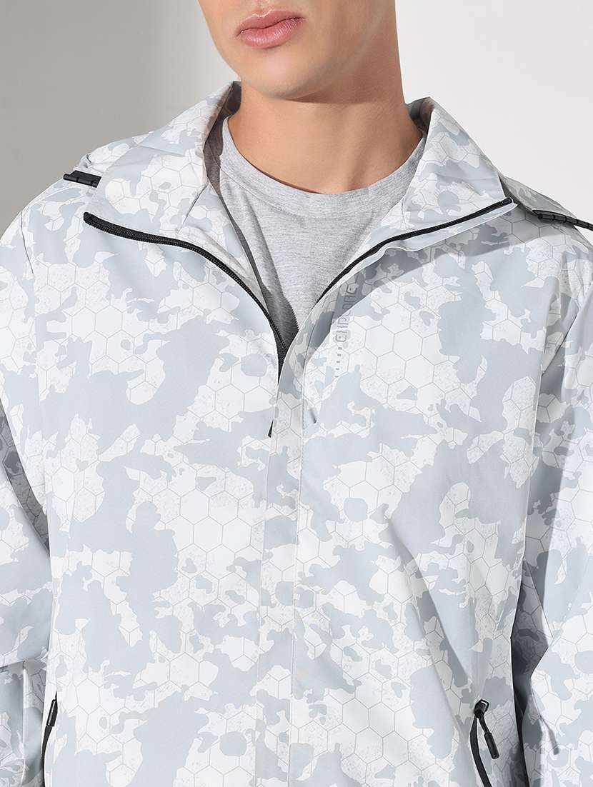 men printed hooded long sleeve bomber jacket - 22037987 -  Standard Image - 4