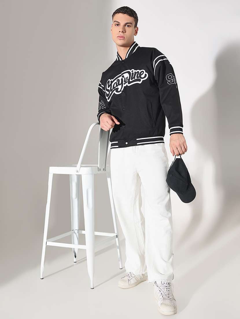 men typographic print long sleeve varsity jacket - 22037988 - Standard Image - 4