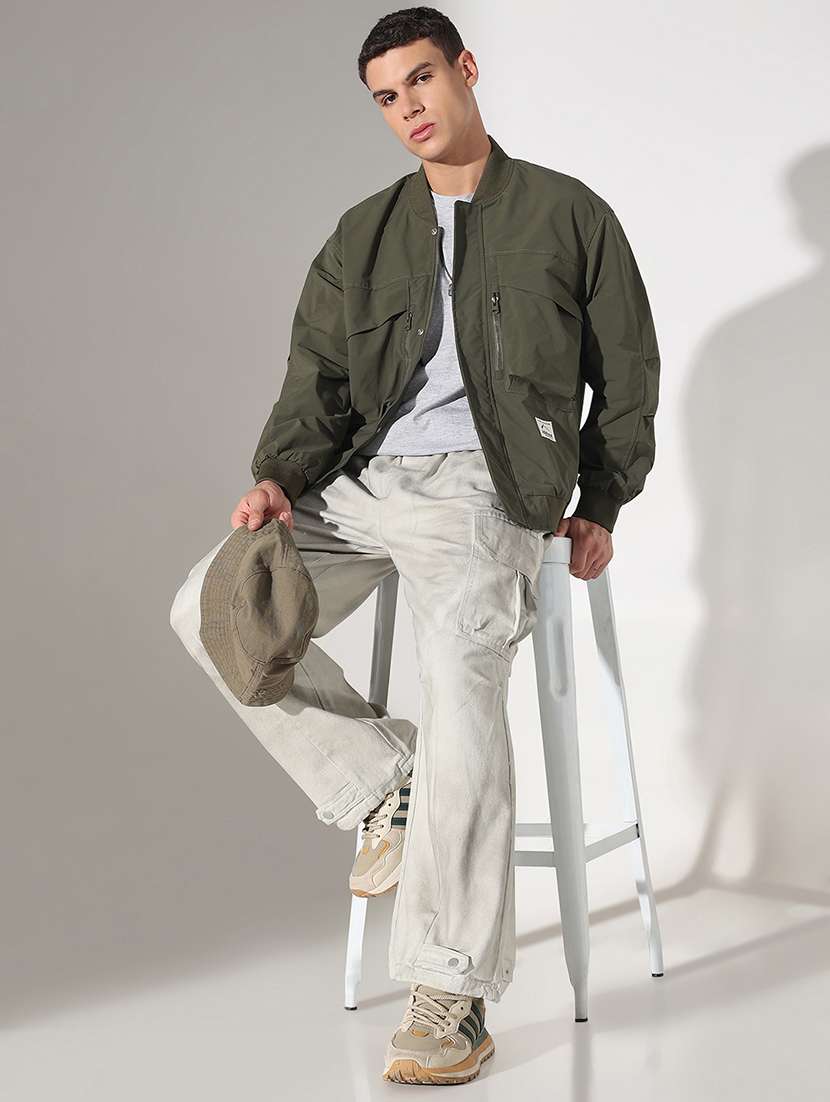 men solid long sleeve puffer jacket - 22037989 -  Standard Image - 4