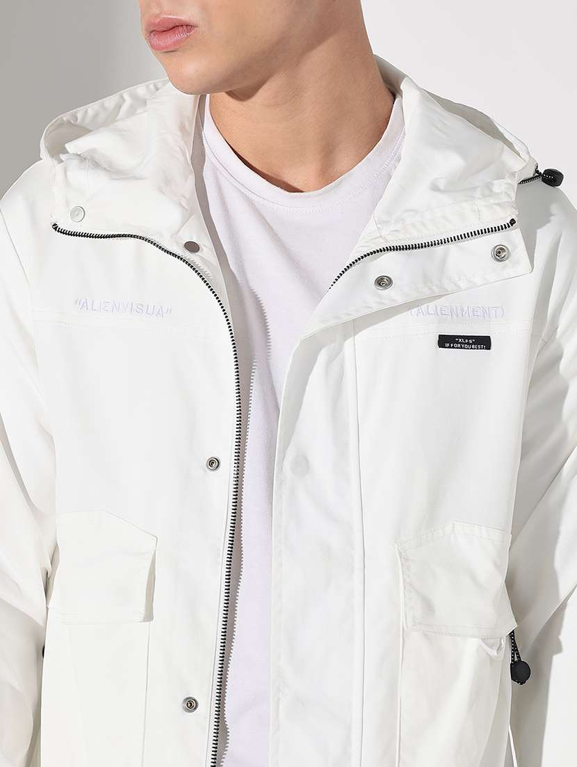 men white solid long sleeve bomber jacket - 22037991 -  Standard Image - 4