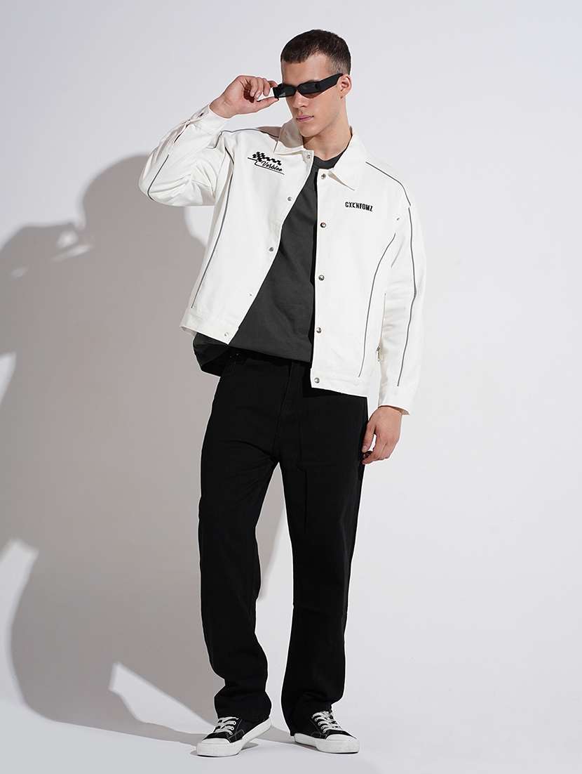 men collared long sleeve denim jacket - 22038002 - Standard Image - 6