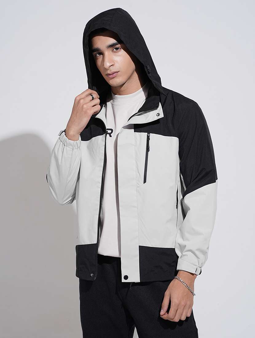 men color blocked long sleeve hooded bomber jacket - 22038007 - Standard Image - 4