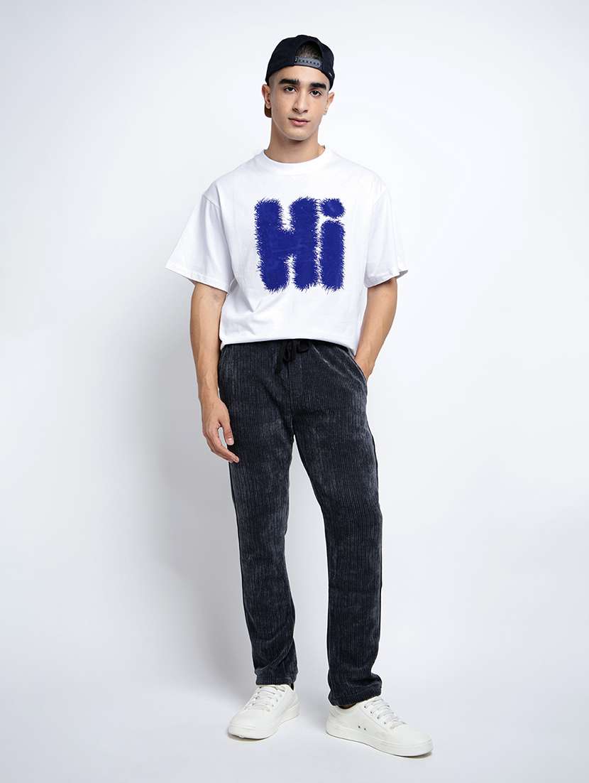 men solid mid rise corduroy casual trouser - 22038013 -  Standard Image - 4