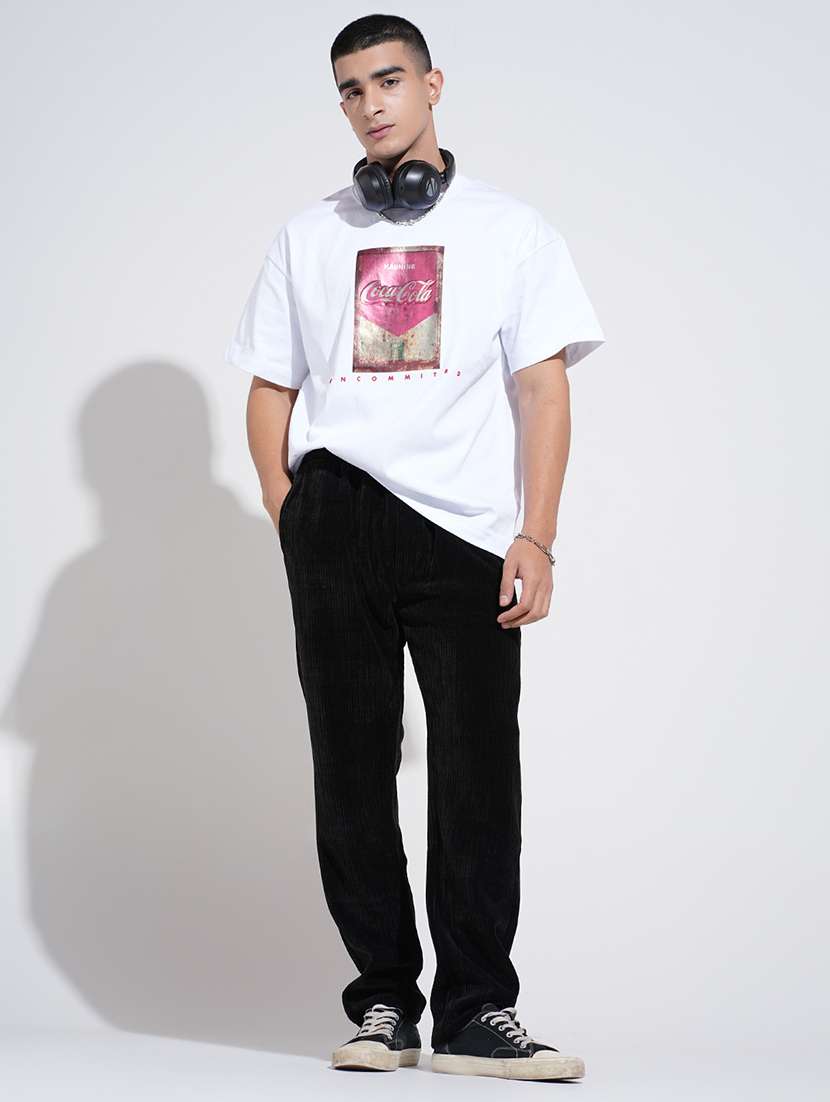 men solid mid rise straight fit corduroy trouser - 22038033 -  Standard Image - 4