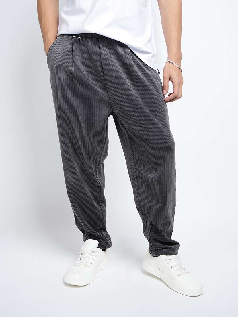 men solid mid rise straight fit corduroy trouser - 22038034 - Zoom Image - 0