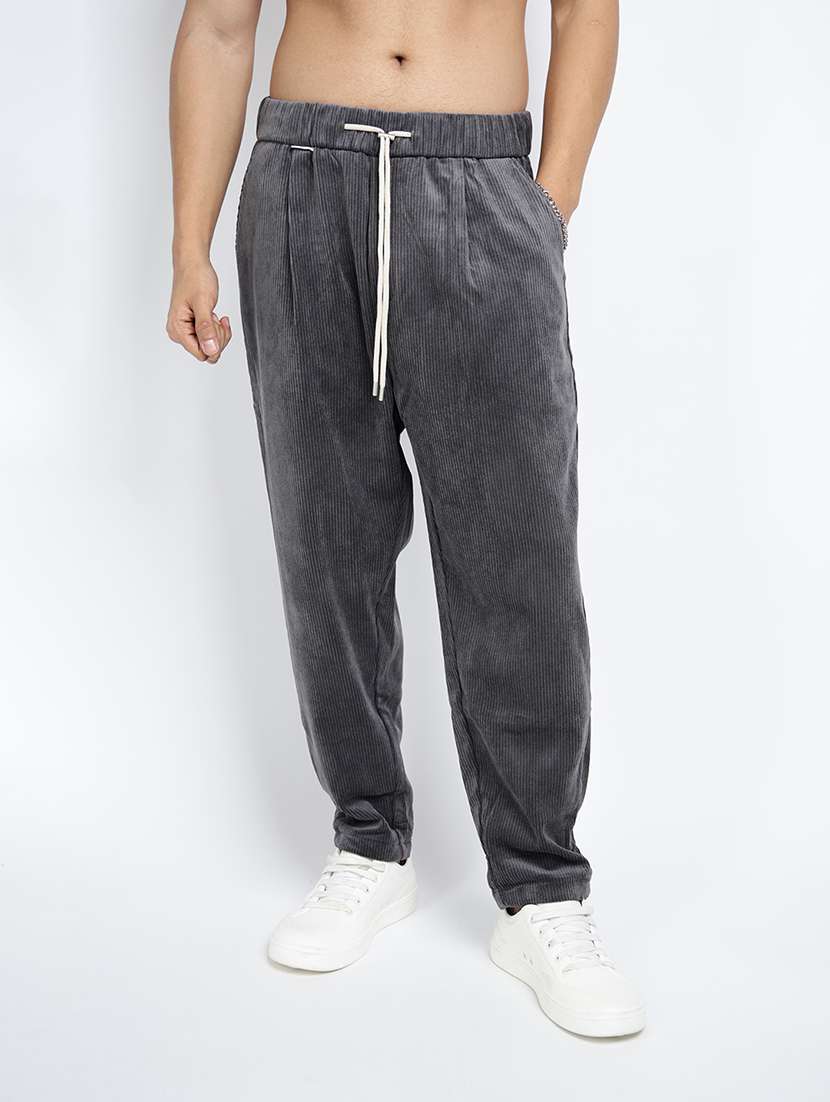 men solid mid rise straight fit corduroy trouser - 22038034 - Standard Image - 4