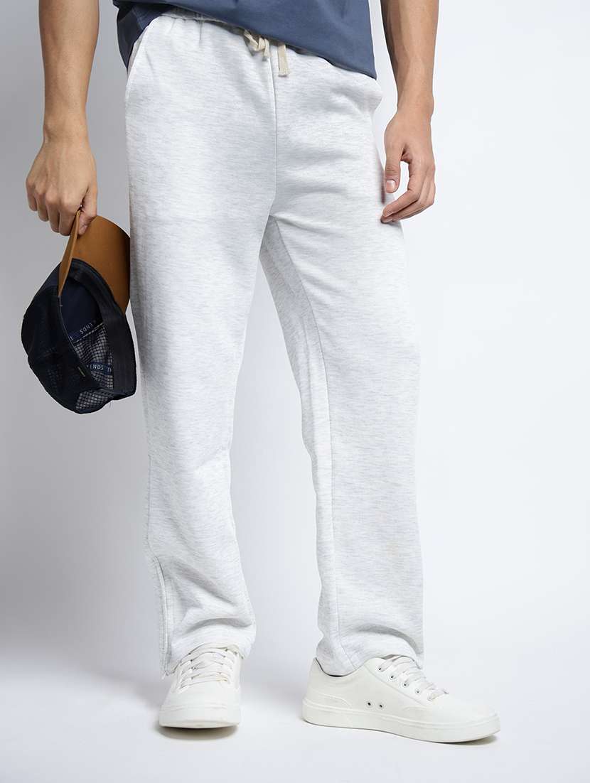men grey solid relaxed fit track pant - 22038038 - Zoom Image - 0
