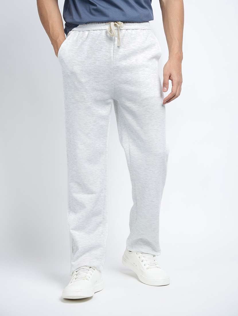 men grey solid relaxed fit track pant - 22038038 - Standard Image - 1
