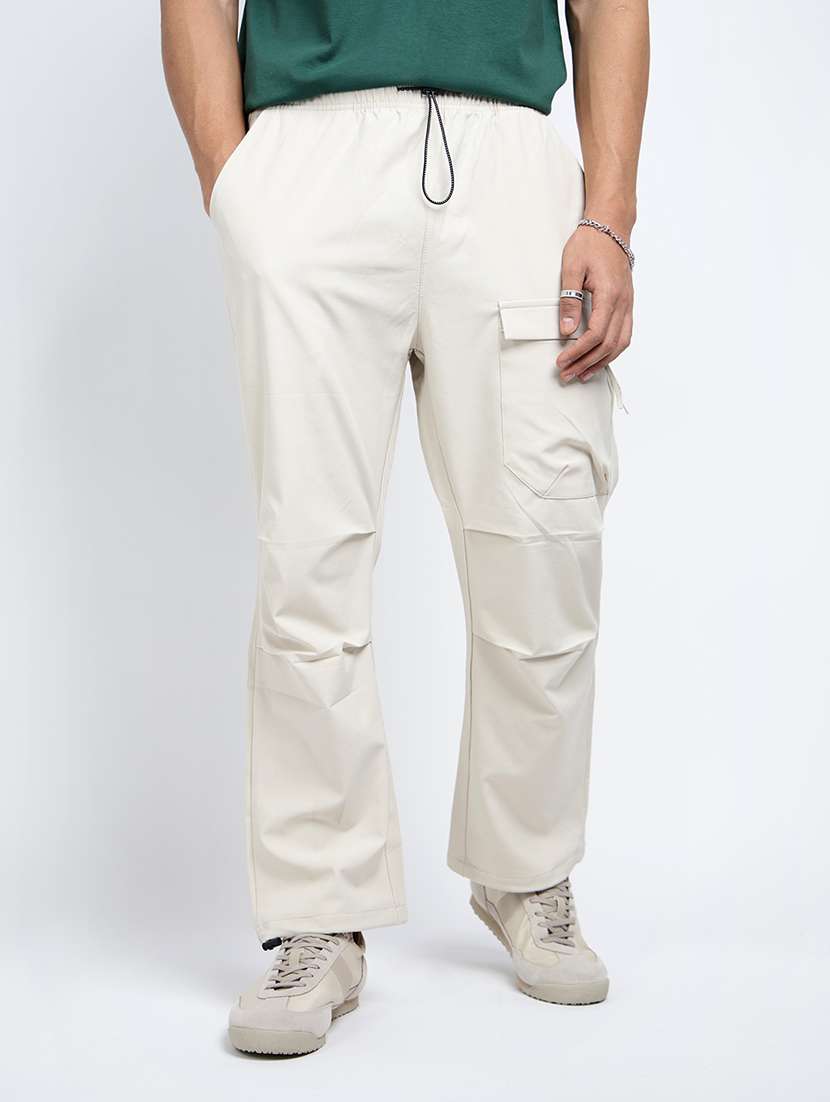 men solid mid rise relaxed fit parachute pants - 22038042 -  Standard Image - 1