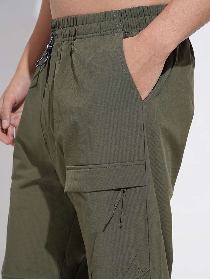 men solid mid rise relaxed fit parachute pants - 22038043 -  Standard Image - 4