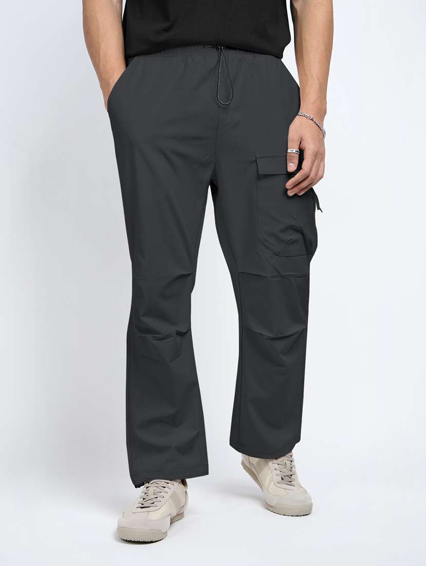 men solid mid rise relaxed fit parachute pants - 22038045 -  Standard Image - 1