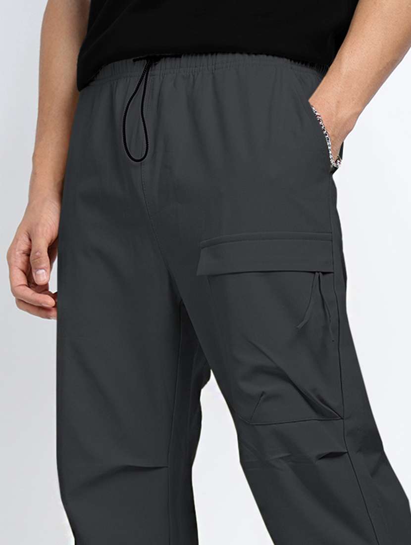 men solid mid rise relaxed fit parachute pants - 22038045 -  Standard Image - 4