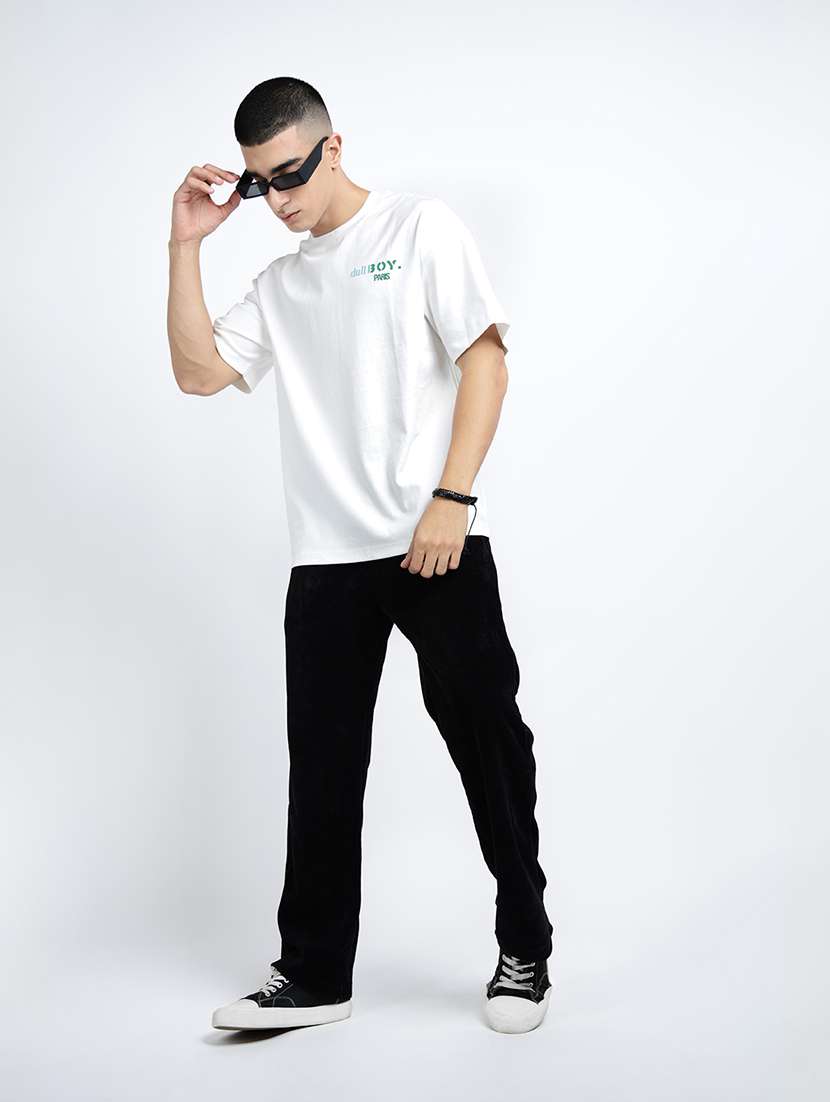 men solid mid rise straight fit corduroy trouser - 22038047 -  Standard Image - 4