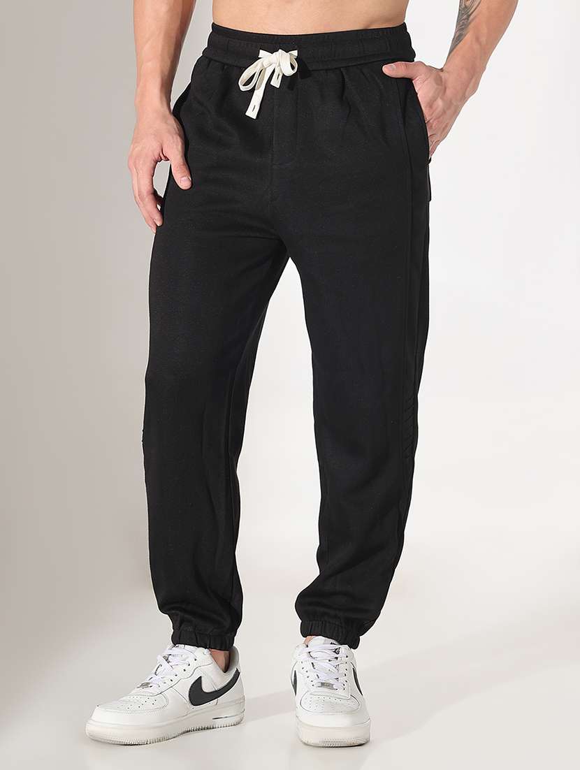 men solid mid rise relaxed fit track pant - 22038050 -  Standard Image - 1