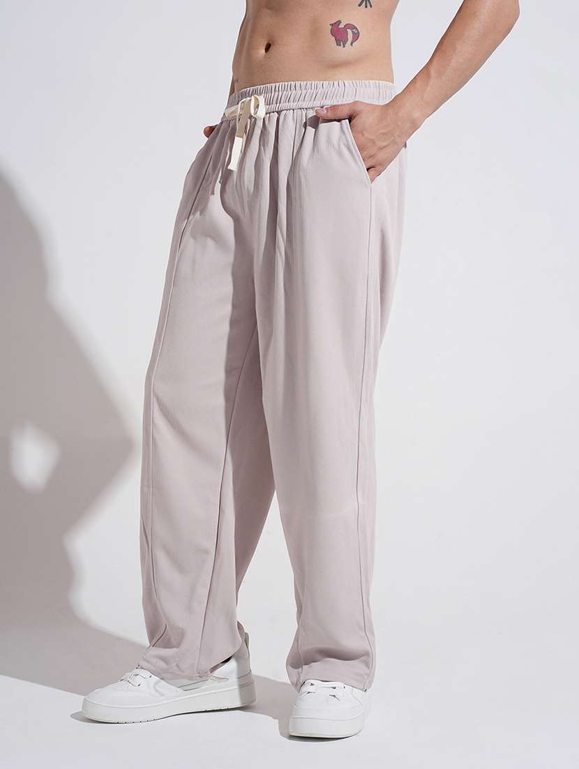 men solid mid rise relaxed fit track pants - 22038057 -  Standard Image - 1